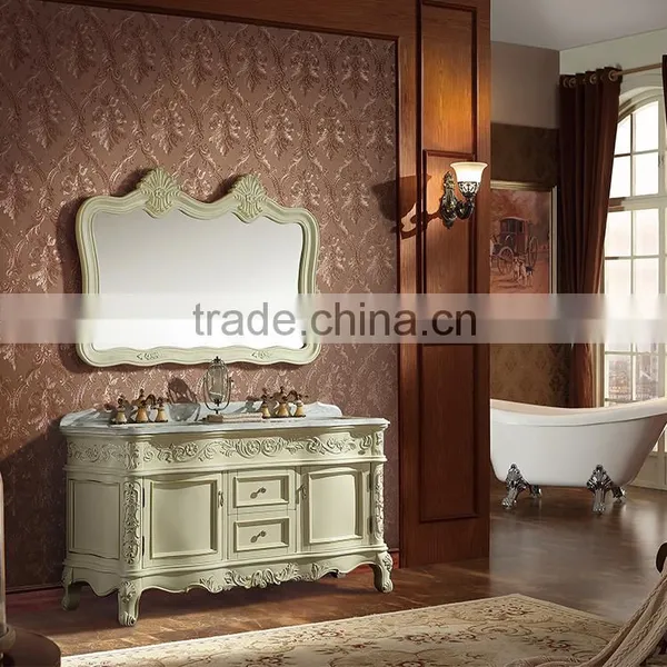WTS16122 47 Inch Antique Cream White Undermount Single Sink Bathroom Vanity With Top photo-4