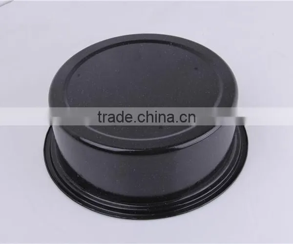 Kitchen Tool Black Round Enamel Shallow Baking Pan With Lid photo-4