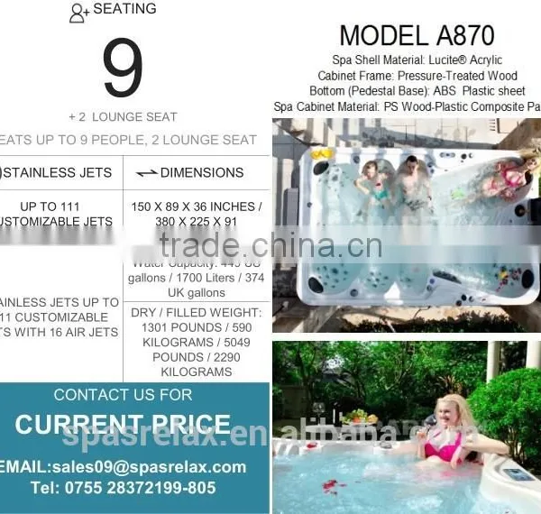 Massage Type and Freestanding Installation Type 3 Meter Hot Tub (A870) photo-6