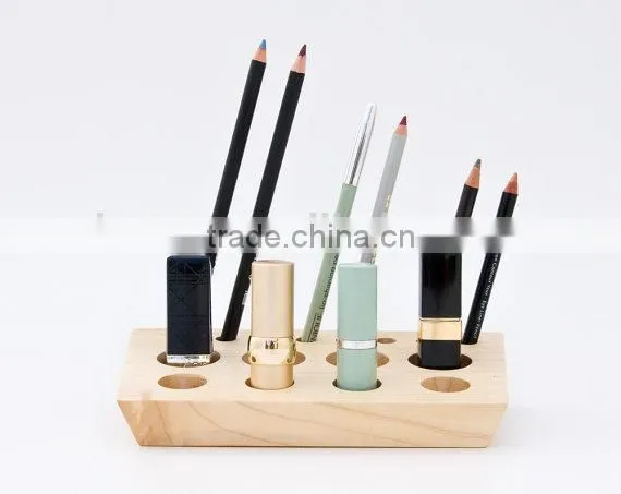Handcraft Wooden Lipstick Holder Lipstick Organizer Makeup Storage photo-5
