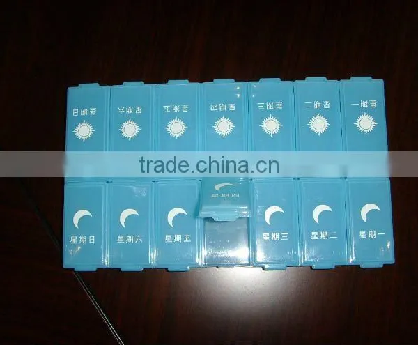 14-days plastic pill box