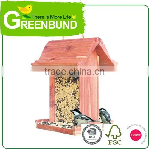 Chinese Bird House Wooden Decorated Ceramic Wild Bird Care photo-2