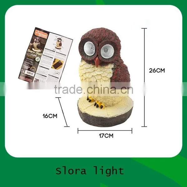 Solar Powered Animal Barn Owl Shaped Light Polyresin Garden Light photo-4