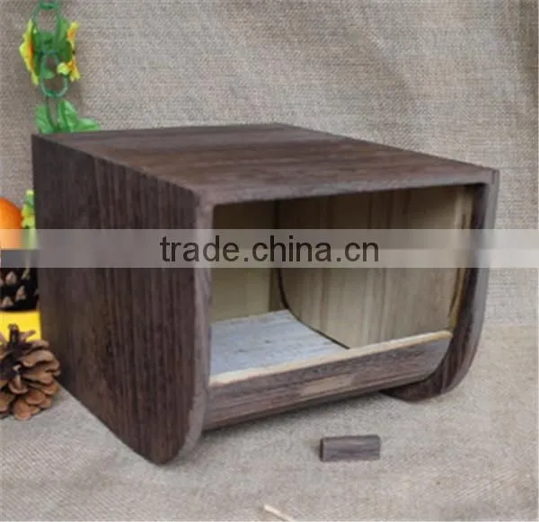 Factory Price Vintage Solid Wooden Remote Storage Box With Sliding Cover photo-3
