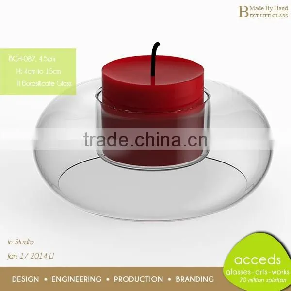 Novelty Ti-Borosilicate Glass Cheap Candle Crystal Tea Light Holder photo-4