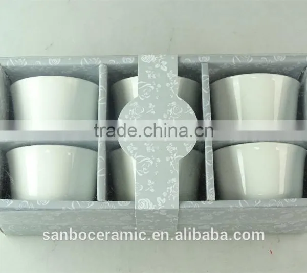 6 Pcs White Ceramic Cup With Gift Box.wholesale Porcelain Cup photo-2