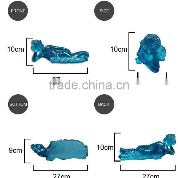 Southeast Asia Transparent Resin Sleeping Buddha Figurine photo-4