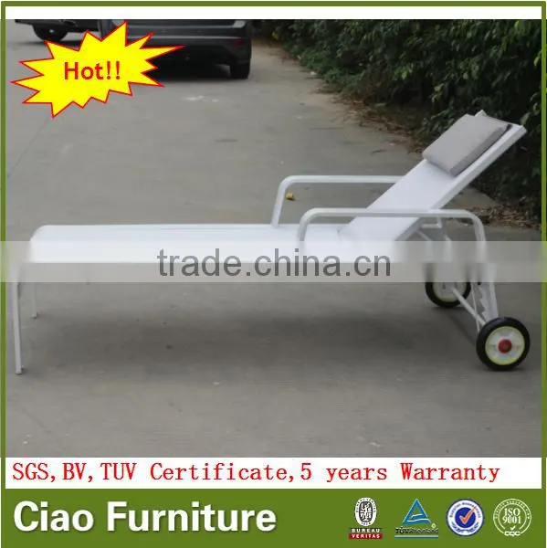 Patio Furniture Outdoor Sun Lounge With Wheels photo-4