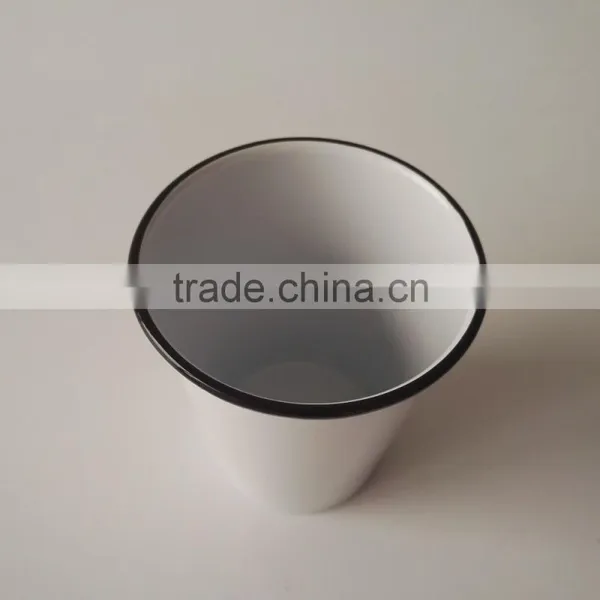 330ml Tea Coffee Milk Metal Enamel Coated Cup With Rim Steel Mug Glass photo-3