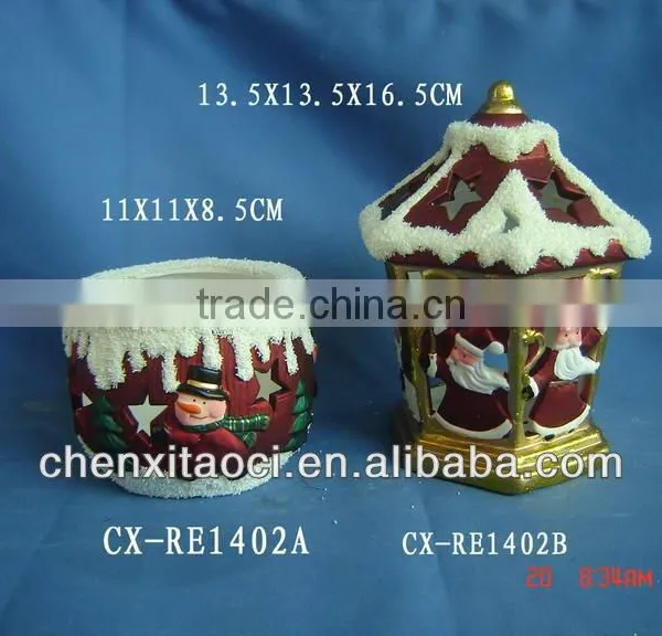 White Porcelain LED Solar Light, LED Christmas Solar Light-Ceramic Christmas Items