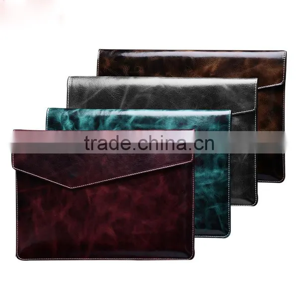 Wax Oil Documents Carrying Bag/Leather Envelope Bag/Laptop Portfolio Bag photo-5