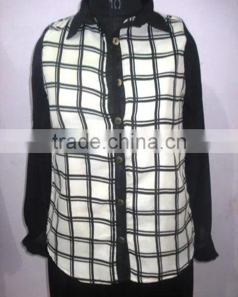 LADIES BLOUSE WITH GEORGETTE SLEEVES (Garment Stock Lots / Apparel Stock / Stocklots / Garment Apparel From India) photo-3