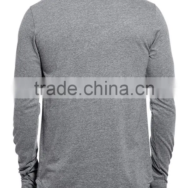 Mens Full Sleeve Round Neck Dark Grey Cotton Tshirt photo-2