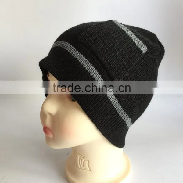Export to EURO Acrylic Pure Black Colour Mans Winter Hat photo-4