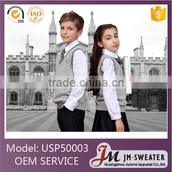 Stylish V-neck Sleeveless Beautiful Knitted Korean High School Uniforms