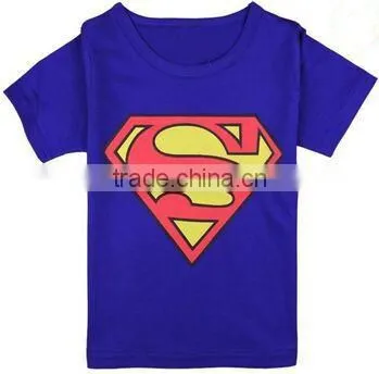 2016 New Style Cotton Spiderman Superman o Neck Short Sleeve Kids T-Shirts Cartoon Printed Children Clothes photo-4