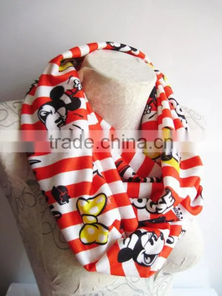 Scarf , Printed White Scarf ,Printed Infinity Scarf ,White Infinity Scarf photo-4