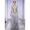 Couture Zuhair Murad Elegant Gowns For Evenings2013 Grey Beaded Tulle Long Dresses Online