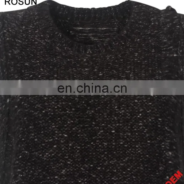 Knitwear Women Black Sweater Dress Distressed Vest photo-4