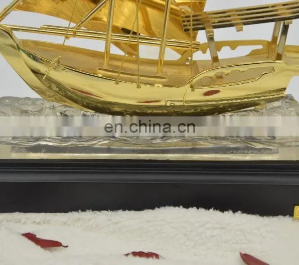 Miniature 3d Metal Ship Model Plated With Gold Leaf For Decoration Gifts Or Collection photo-5