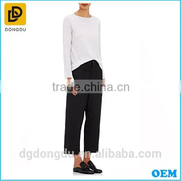 New Fashion Casual Lady Pick Stitched Long Sleeve T Shirt
