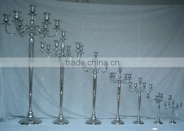 5 Lite Chrome Plated Wedding Candelabra photo-5