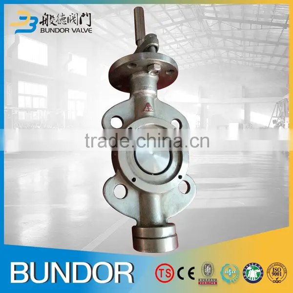 Chemical Industry Dn100 Inox Stainless Steel Manual Eccentric Metal Seal Butterfly Valve photo-3