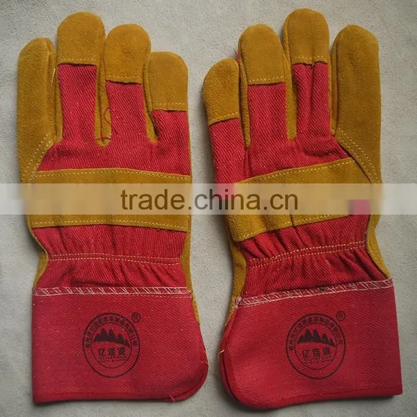 Cow Split Leather Industrial Safety Winter Working Gloves With Full Linning photo-2
