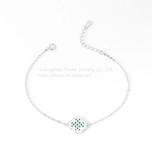 S925 Sterling Silver Four-leaf Clover Bracelet Women's Agate Zircon Bracelet Simple Style Jewelry photo-4