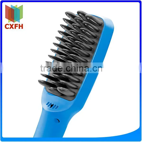 CE Rohs LCD Electric 2 in 1 Fast Ceramic Hair Straightening Brush for Not Hurt Hair photo-5