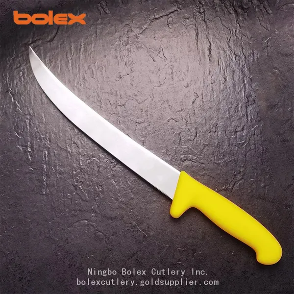 Curved Cimeter Steak Beef Knife Butcher Knives Wood Handle Color Coded Handle photo-5