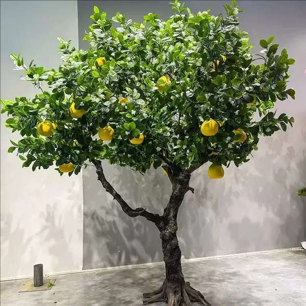 Custom Height Artificial Grapefruit Tree - UV Resistant Faux Citrus With 60+ Fruits for Resort & Villa Decor, PE Foliage