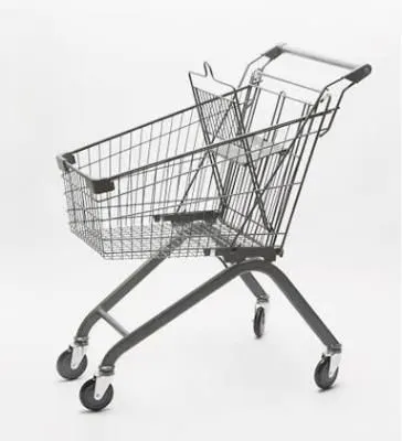 Asian Style Shopping Zinc Plated Trolley With Plastic Accessories