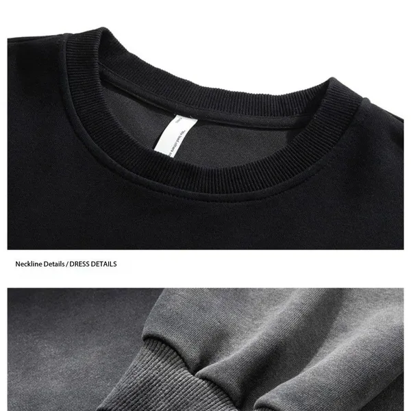 New Design Gradient Tie Dye Sweater 100% Polyester Men's Crew Neck Casual Heavy Washed Men's Sweatshirt photo-4