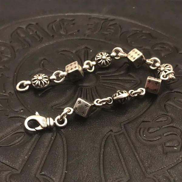 925 Sterling Silver Bracelets for Women Men Fine Accessories Trend Vintage Flower Pattern Pendant Bracelet Party Jewelry Gift photo-5