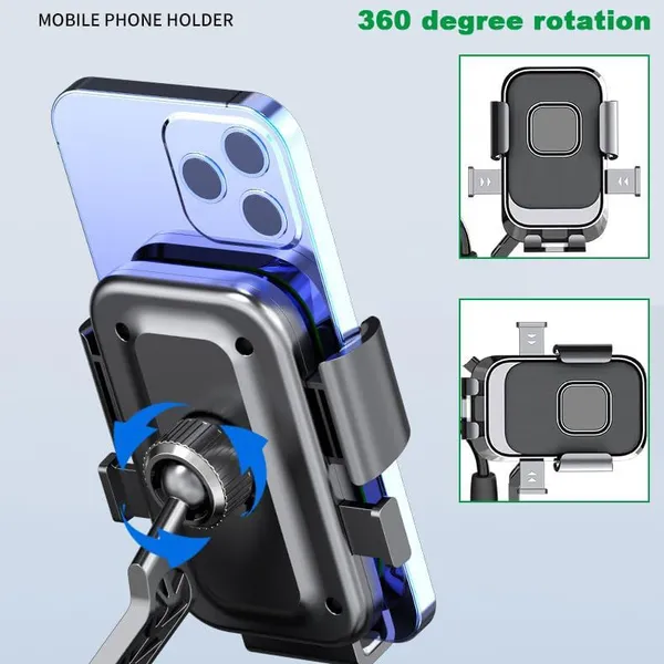 Motorcycle Phone Mount With One-Button Lock Anti-Shake Bike Holder photo-5
