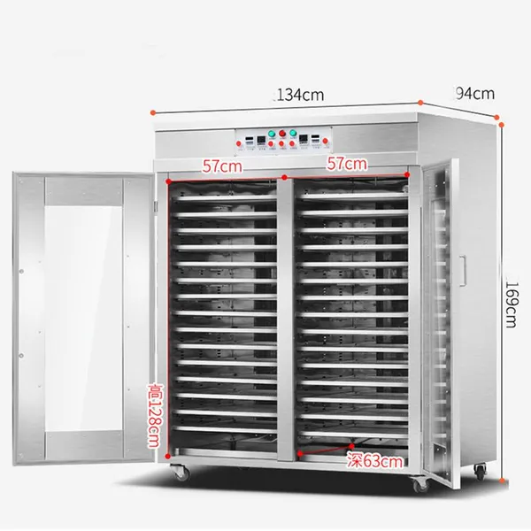 Mo-Qdmech Commercial Food Drying Machine GS0291 Stainless Steel Dehydrator 0-130℃ Adjustable Timer Energy Saving