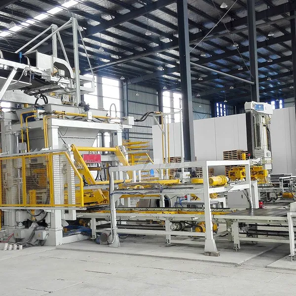 Cement Concrete Brick Production Line With Pallet Feeding And Block Stacking System