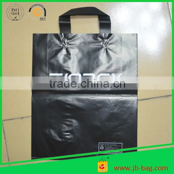 2.5 Mil Thickness Balck Plastic Bags 9''x12'' Shopping Plastic Bags,Soft-loop Handles,No Gusset,Custom Logo Acceptable photo-2
