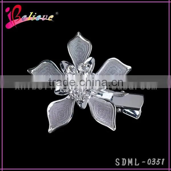 2015 Wholesale Hair Accessories Made in China,kids Accessories Metal Flower Hairpins With Rhinestone photo-4