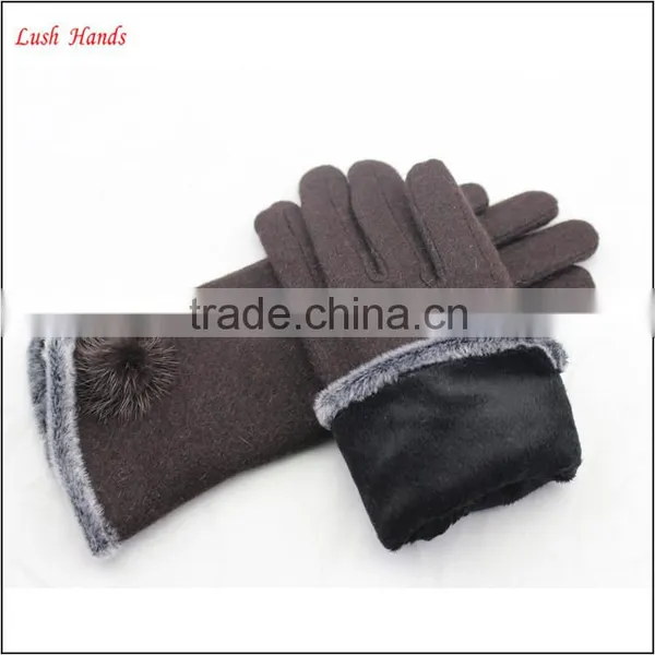 Women Top Brown Woolen Hand Gloves Spring Thin Hand Gloves photo-4
