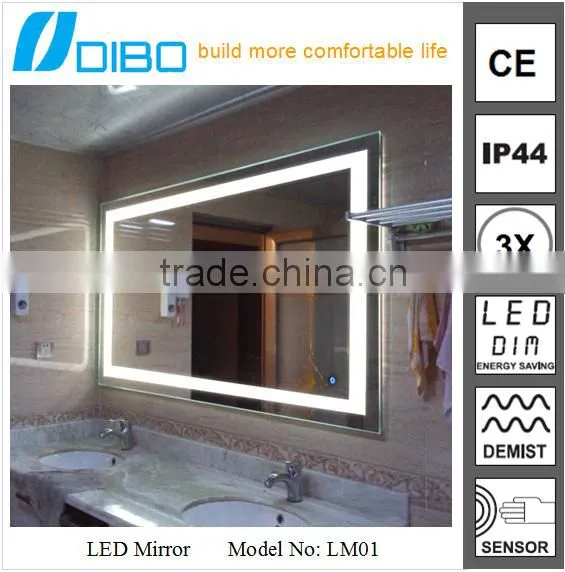 IP44 CE Frameless Bathroom LED Mirror With 3x Magnifier photo-2