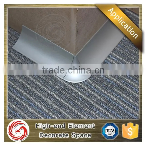 China top ten supplier inner corner outer corner aluminium wall skirting board with clips