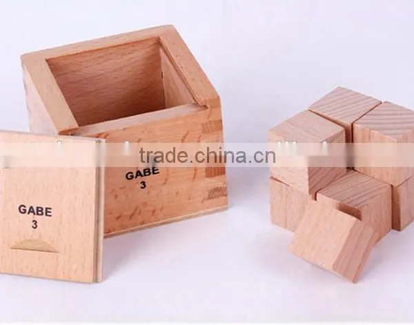Hot Sale Kids Toys 7*7*6.8cm Size Gabe Toys OEM Natural Wooden Divided Cube photo-2