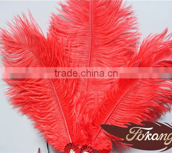 Event Products Red Artificial Ostrich Feather Decorations Party Dance Mask photo-5