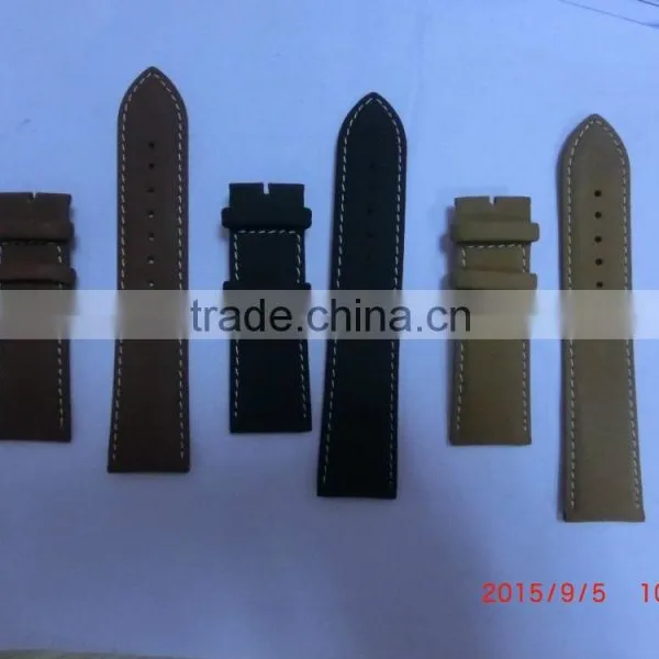 Durable Leather Deployment Watch Band Strap Buckle Bracelet Watch Bands photo-5