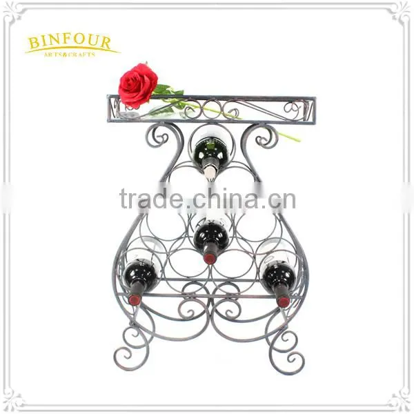 Metal Iron Wall Mounted Metal Decorative Wall Wine Rack photo-4