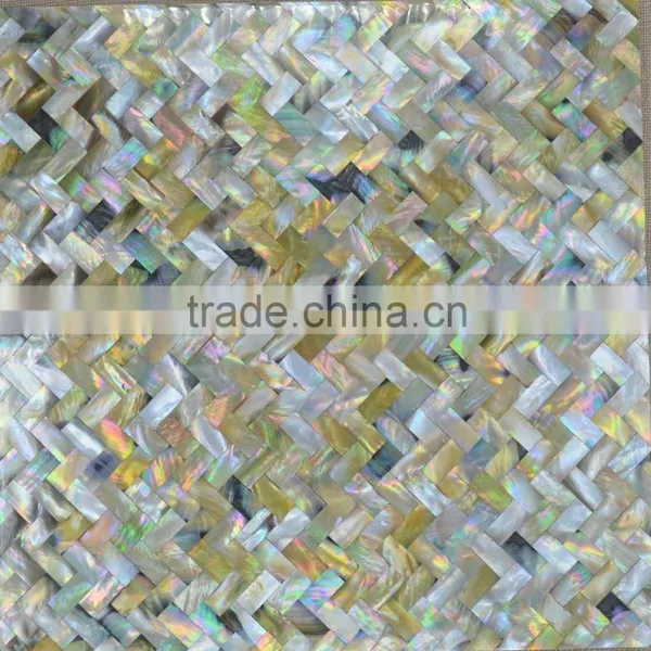 Herringbone Brownlip Sea Mother of Pearl, Mosaic Panel,bathroom Wall Tile photo-3