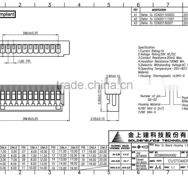 1mm Pitch 13 Pin Connector Plastic Housing for Electronics Products photo-4