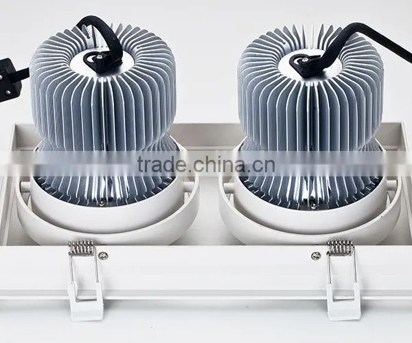 2015 New Design 2 Heads Recessed Frame High Power 2x45w Cob Led Grille Light photo-6